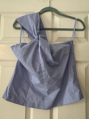 Ann Taylor Powder Blue One-Shoulder Bow Camisole